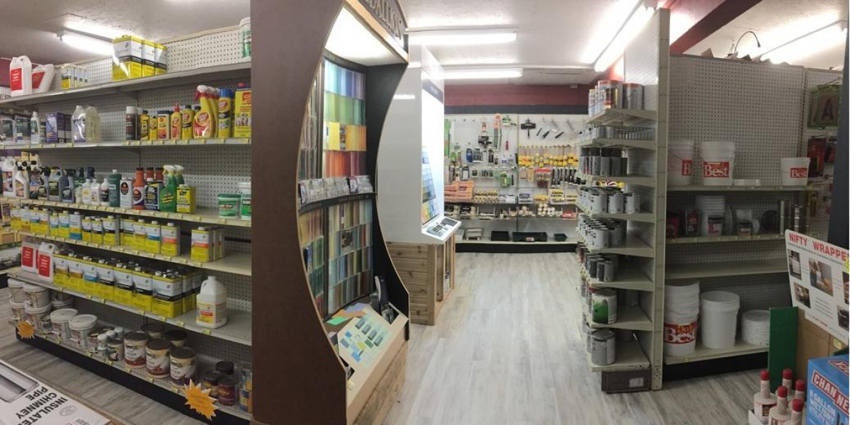 shelves at Vermont Paint Store